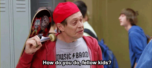 Steven Buscemi posing as kid gif