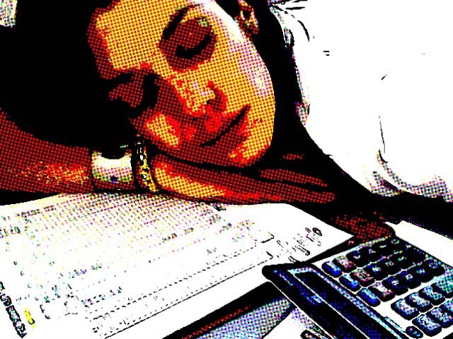 Woman budgeting for film