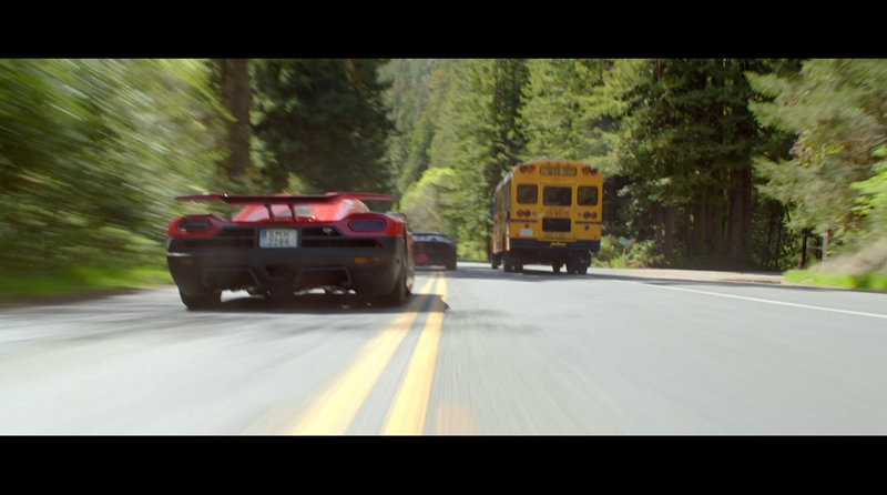 Arm car chasing racing cars on Need for Speed movie