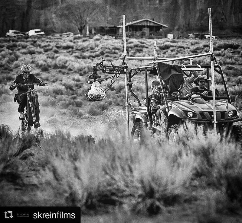 Filming with a Black Arm-mounted MoVI Pro, wireless systems and Alexa package in Monument Valley