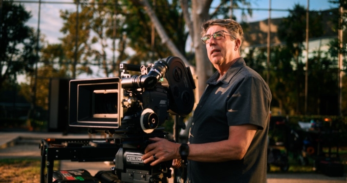 Shane Hurlbut with film camera - Exposing Motion Picture Film Masterclass