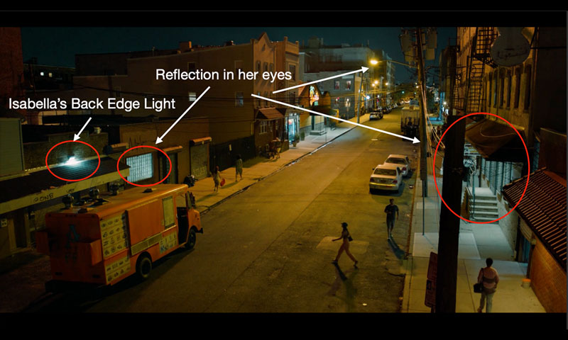 Night exterior lighting on movie Musica