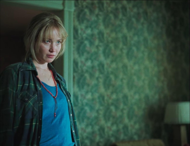 Grace and the green fern wallpaper in the farmhouse