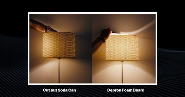 Cut out Soda Can beside Depron Foam Board