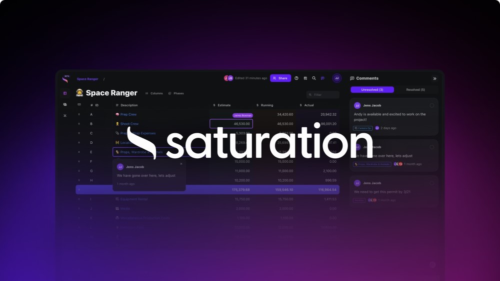 Saturation.io - Finally, a Cloud-Based Production Tool Made for Filmmakers