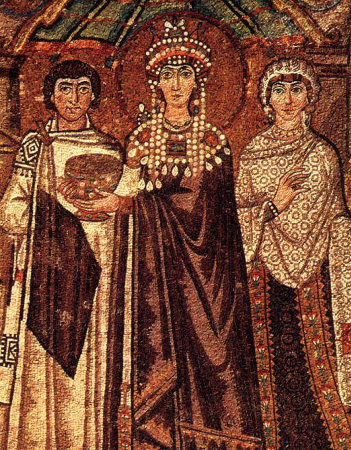 Sixth-century Empress Theodora wearing Tyrian Purple | Public Domain